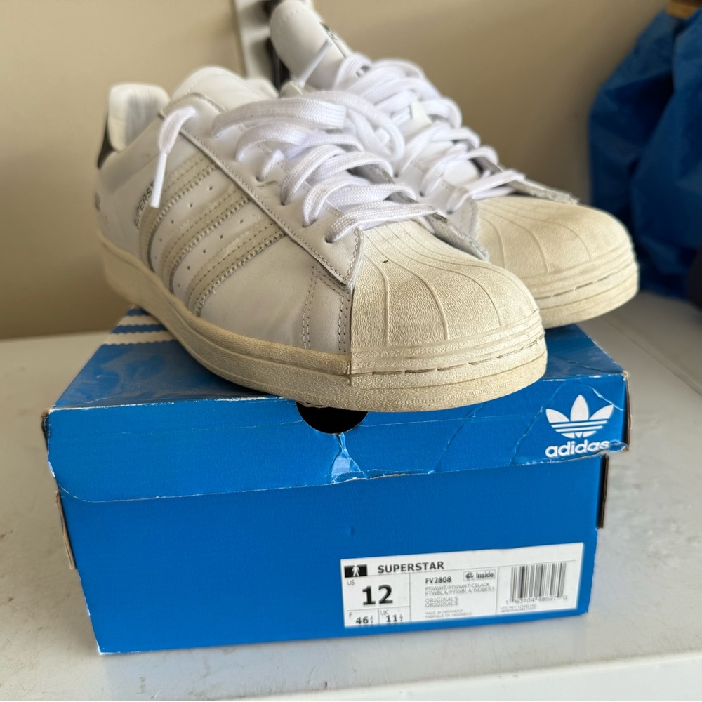 Adidas Superstar Cream and White Shoes